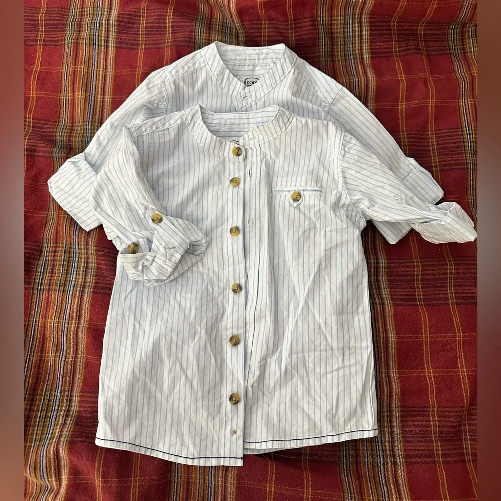 2 cotton shirts size 1-2t boys button down